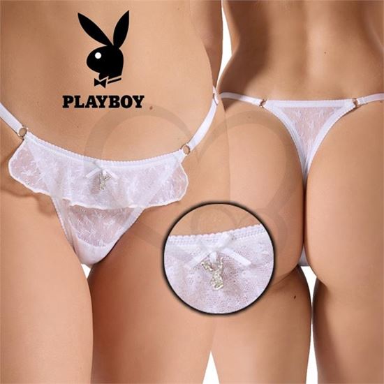 Colaless string de tul labrado blanca